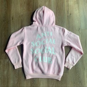 ANTI SOCIAL SOCIAL CLUB Baby Pink Hoodie Size M